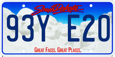 SD license plate 93YE20