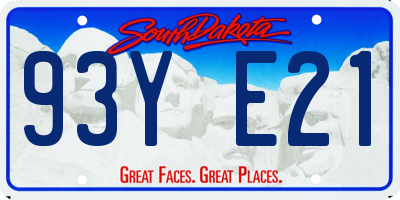 SD license plate 93YE21