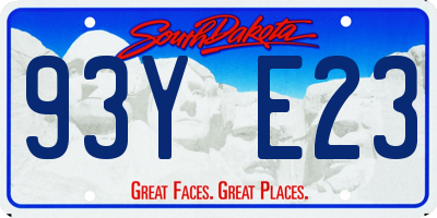 SD license plate 93YE23