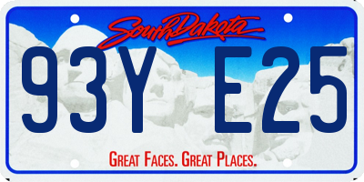 SD license plate 93YE25