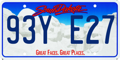 SD license plate 93YE27