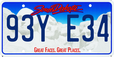 SD license plate 93YE34