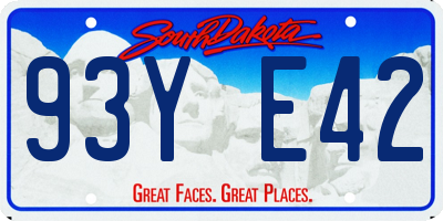 SD license plate 93YE42