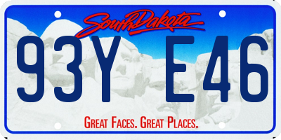 SD license plate 93YE46