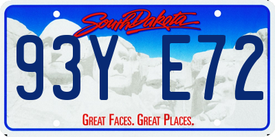 SD license plate 93YE72