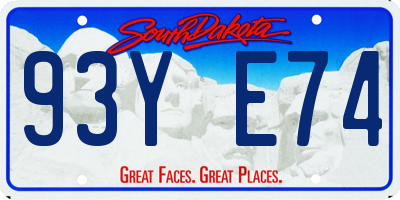 SD license plate 93YE74