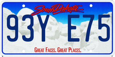 SD license plate 93YE75