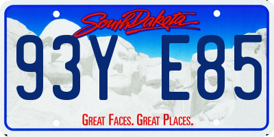 SD license plate 93YE85