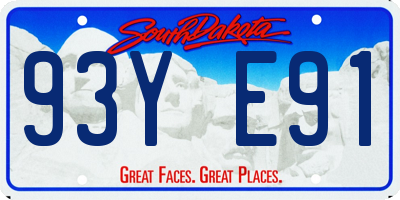 SD license plate 93YE91