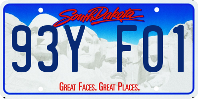 SD license plate 93YF01