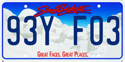 SD license plate 93YF03