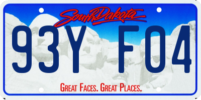 SD license plate 93YF04
