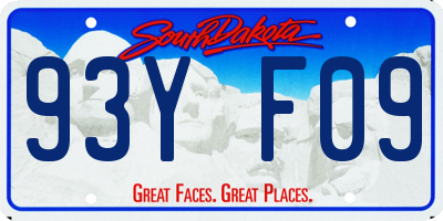 SD license plate 93YF09