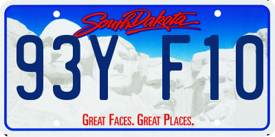 SD license plate 93YF10