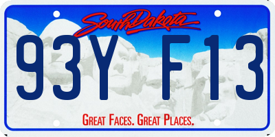 SD license plate 93YF13