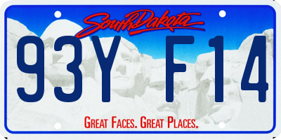 SD license plate 93YF14
