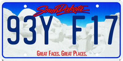 SD license plate 93YF17