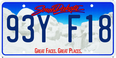 SD license plate 93YF18