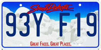SD license plate 93YF19