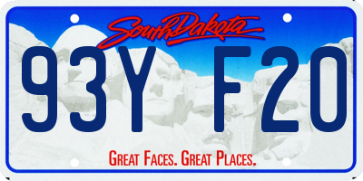 SD license plate 93YF20