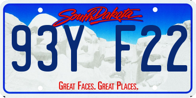 SD license plate 93YF22