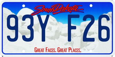 SD license plate 93YF26