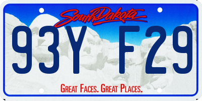 SD license plate 93YF29