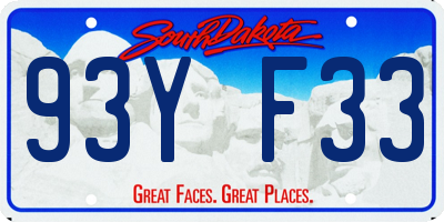 SD license plate 93YF33