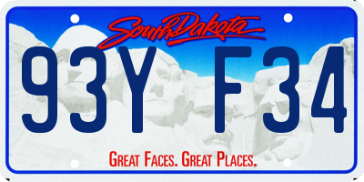 SD license plate 93YF34
