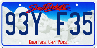 SD license plate 93YF35