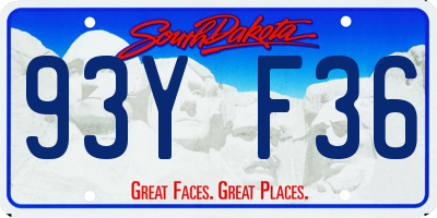 SD license plate 93YF36