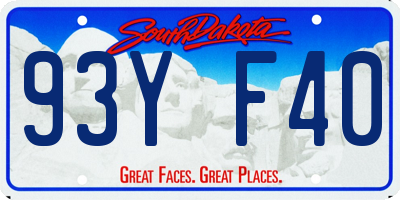 SD license plate 93YF40