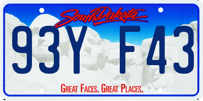 SD license plate 93YF43