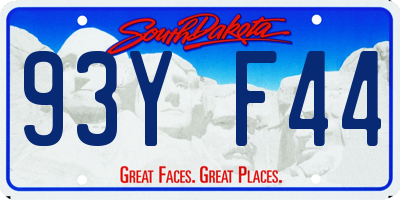 SD license plate 93YF44
