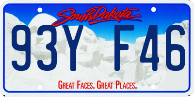 SD license plate 93YF46