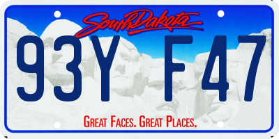 SD license plate 93YF47