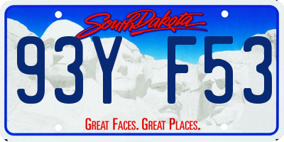 SD license plate 93YF53