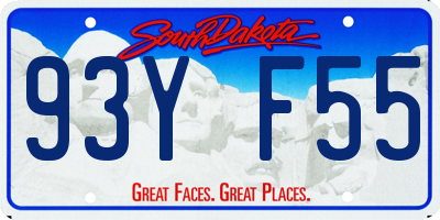 SD license plate 93YF55