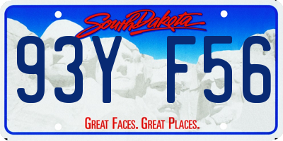 SD license plate 93YF56
