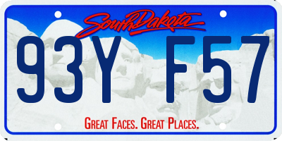 SD license plate 93YF57