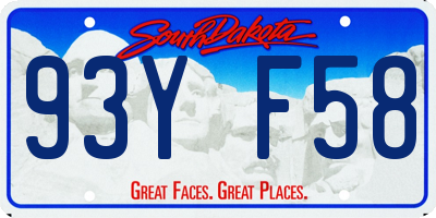 SD license plate 93YF58