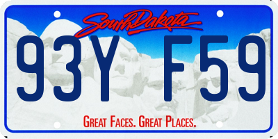 SD license plate 93YF59