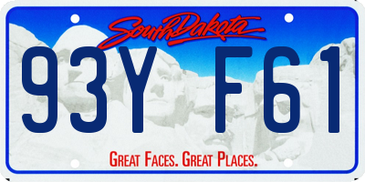 SD license plate 93YF61