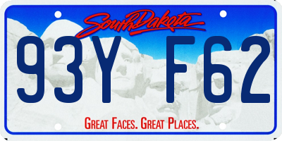 SD license plate 93YF62