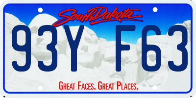 SD license plate 93YF63