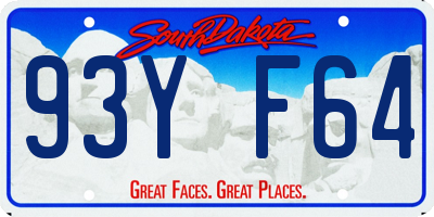 SD license plate 93YF64