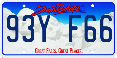 SD license plate 93YF66