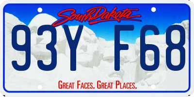 SD license plate 93YF68