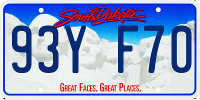 SD license plate 93YF70