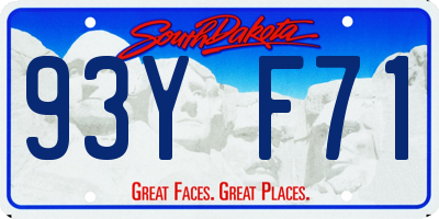 SD license plate 93YF71